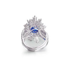 SSEF Unheated Burmese Sapphire and Diamond Platinum Ring