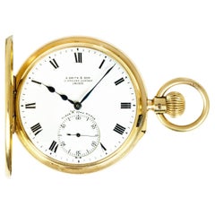 S.Smith & Son, montre de poche en or rare Karrusel Half Hunter C1898