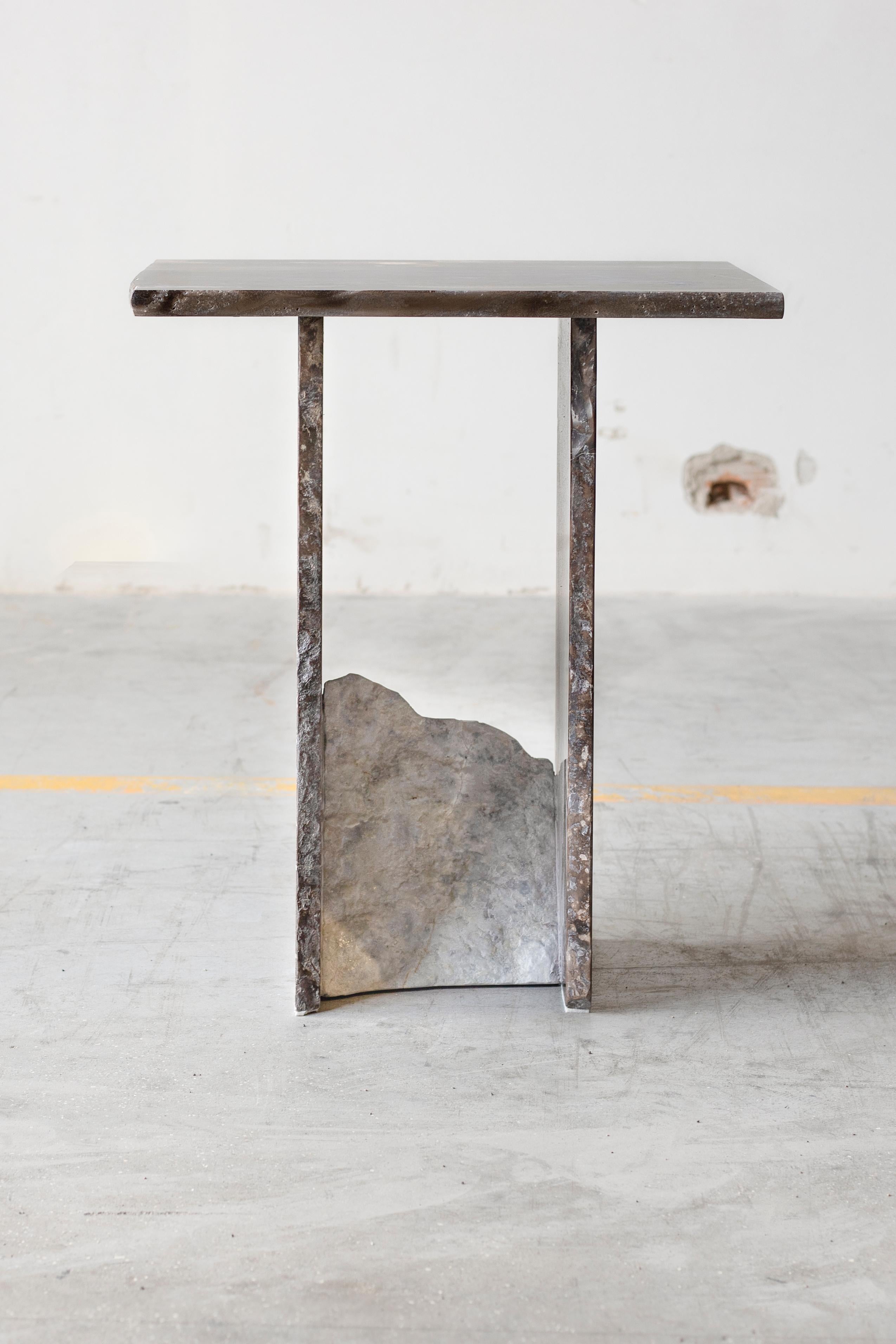 SST013-2 side table by Stone Stackers
Dimensions: D 36 x W 44.5 x H 45 cm
Materials: Frappuccino marble, Invisible Grey marble.
Marble Structure: Frappuccino
Marble Base: Invisible Grey
Weight: 23 kg

This side table is part of a set of two pieces.