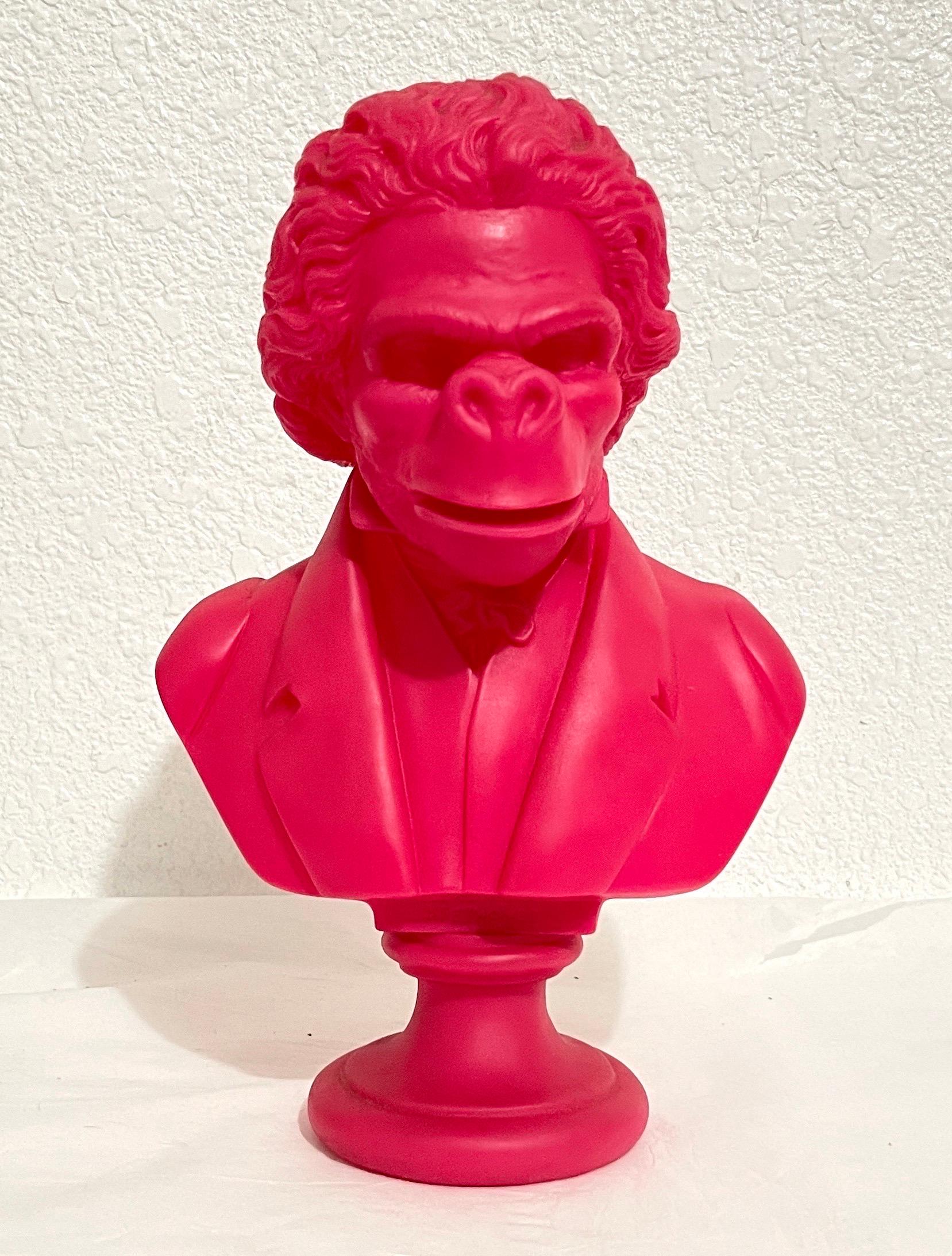 Rare Pink Apethoven Vinyl Adult Toy Ape Sculpture Bust SSUR Beethoven Medicom For Sale 3
