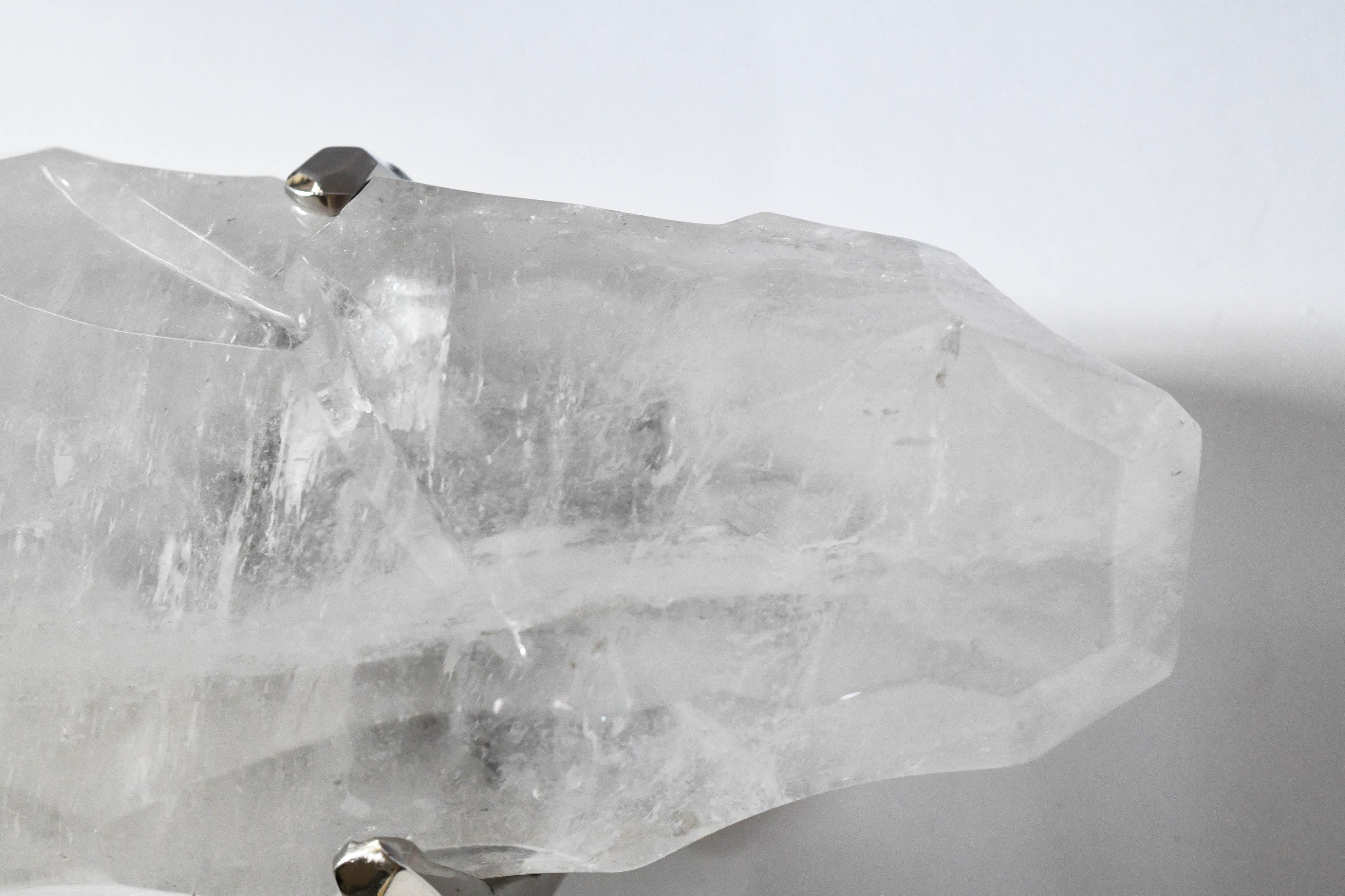 Contemporary SSW Rock Crystal Sconces by Phoenix
