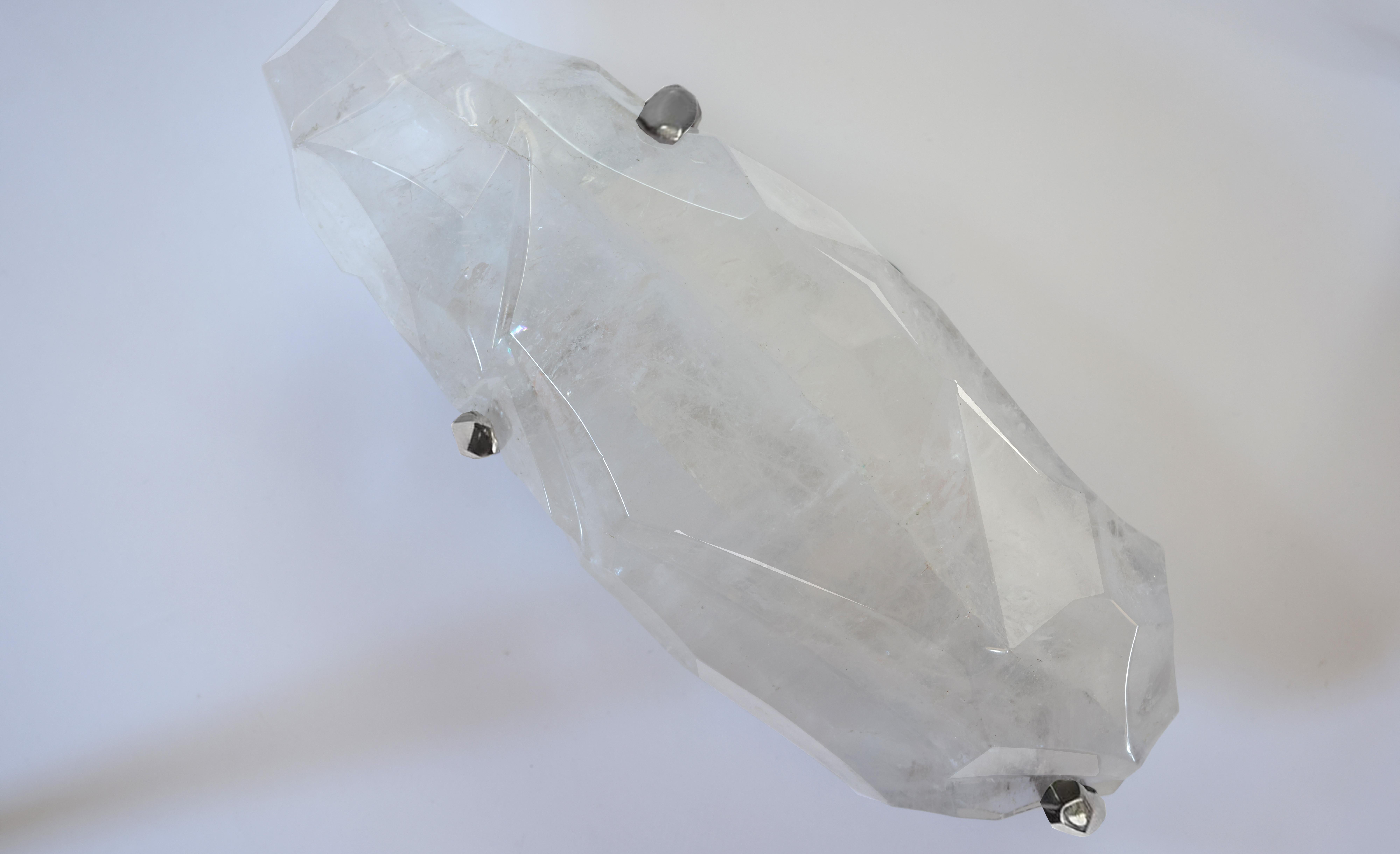 Contemporary SSW Rock Crystal Sconces by Phoenix For Sale