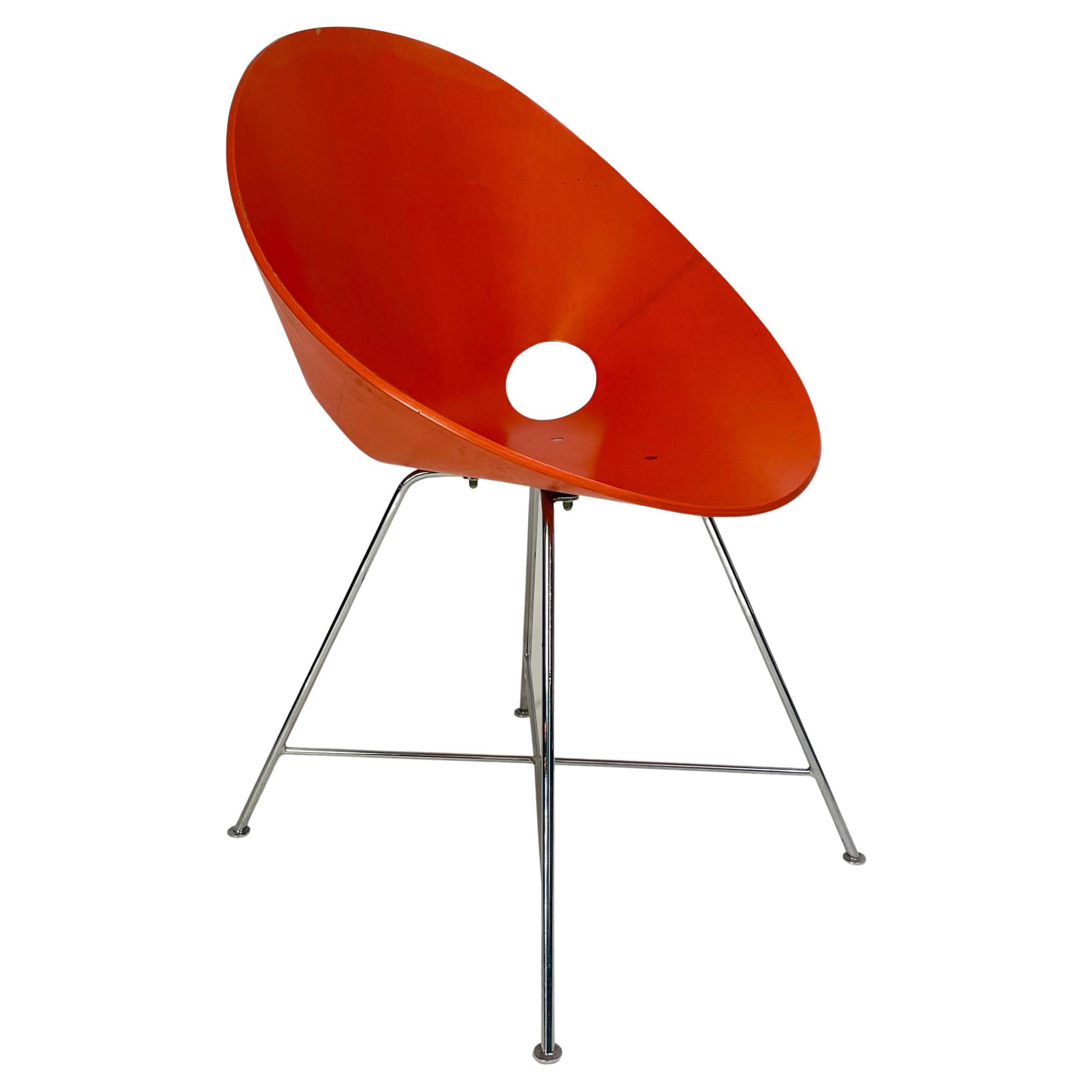 ST 664 Shell Chairs, Designed by Eddie Harlis, Orange For Sale