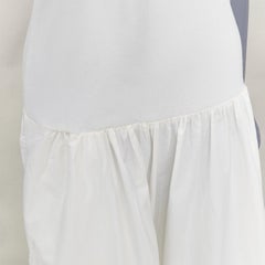 ST AGNI 2023 white strapless drop waist knit poplin maxi dress XL