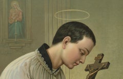 St. Aloysius Gonzaga, German Devotional Chromolithograph, ca.1900