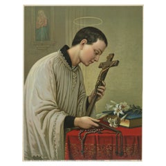 St. Aloysius Gonzaga, German Devotional Chromolithograph, ca.1900