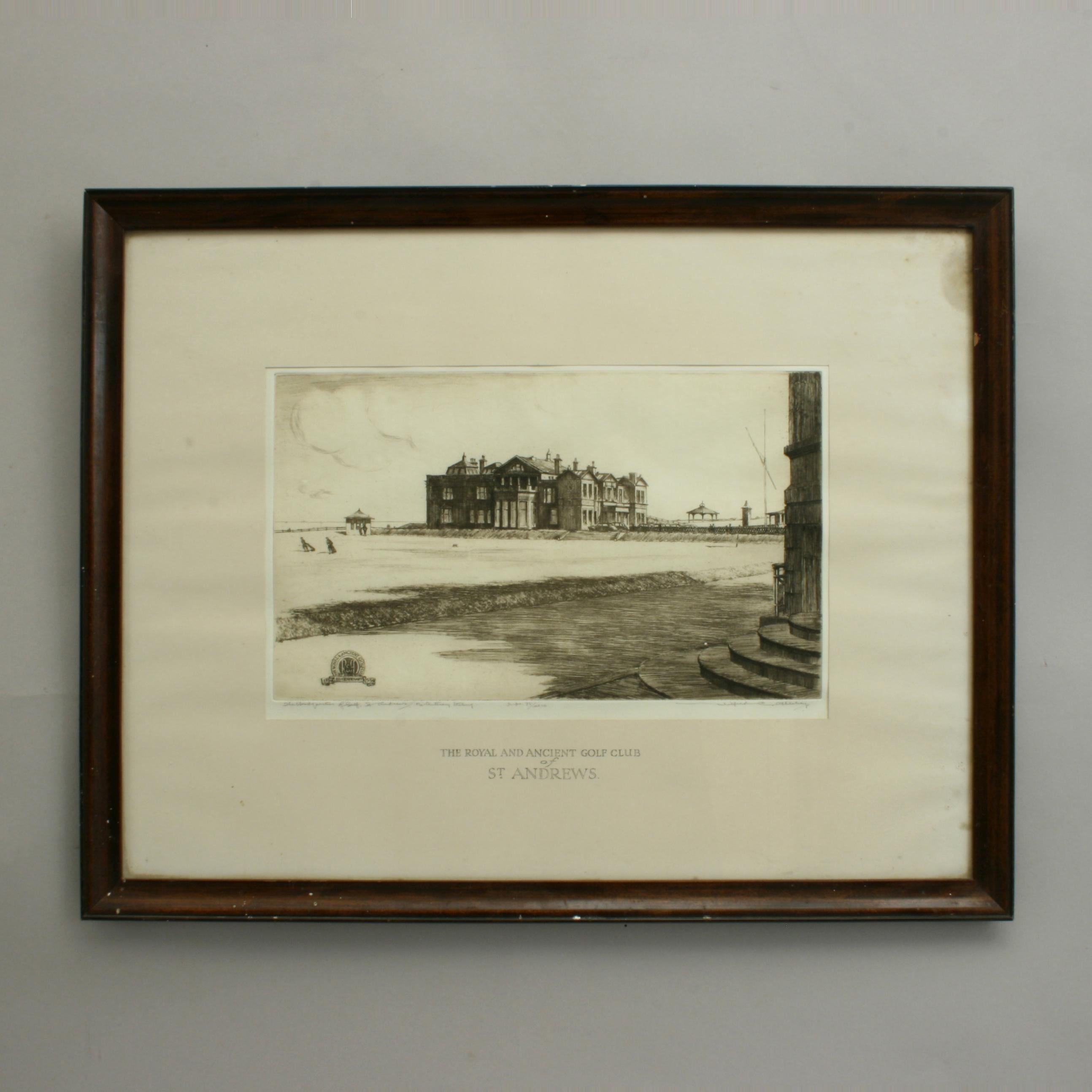 St Andrews Golf Club, Bicentenary Etching, Ltd Edition 10/75 For Sale 1
