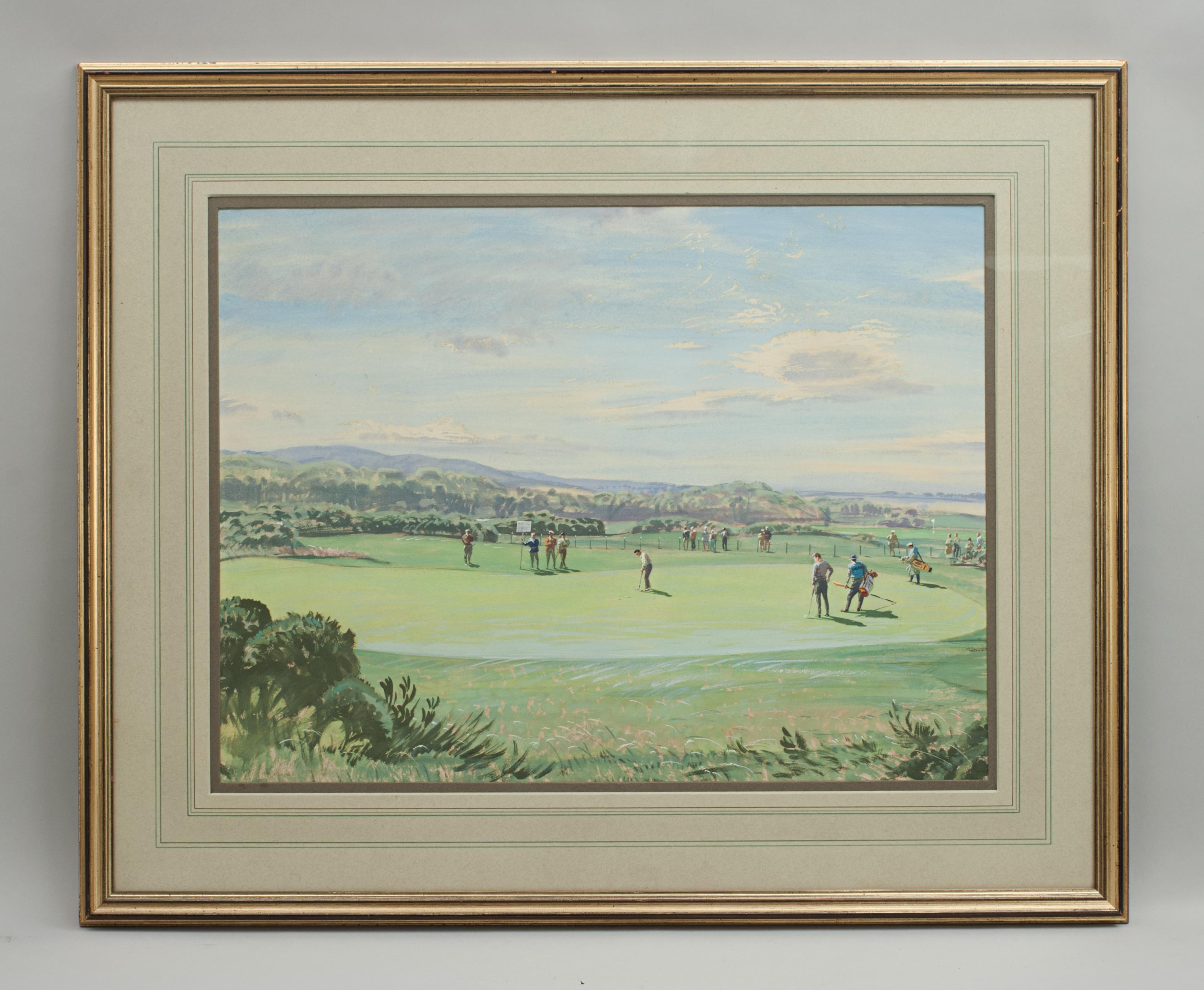 St Andrews Golf Painting by Arthur Weaver, Watercolor Painting 1