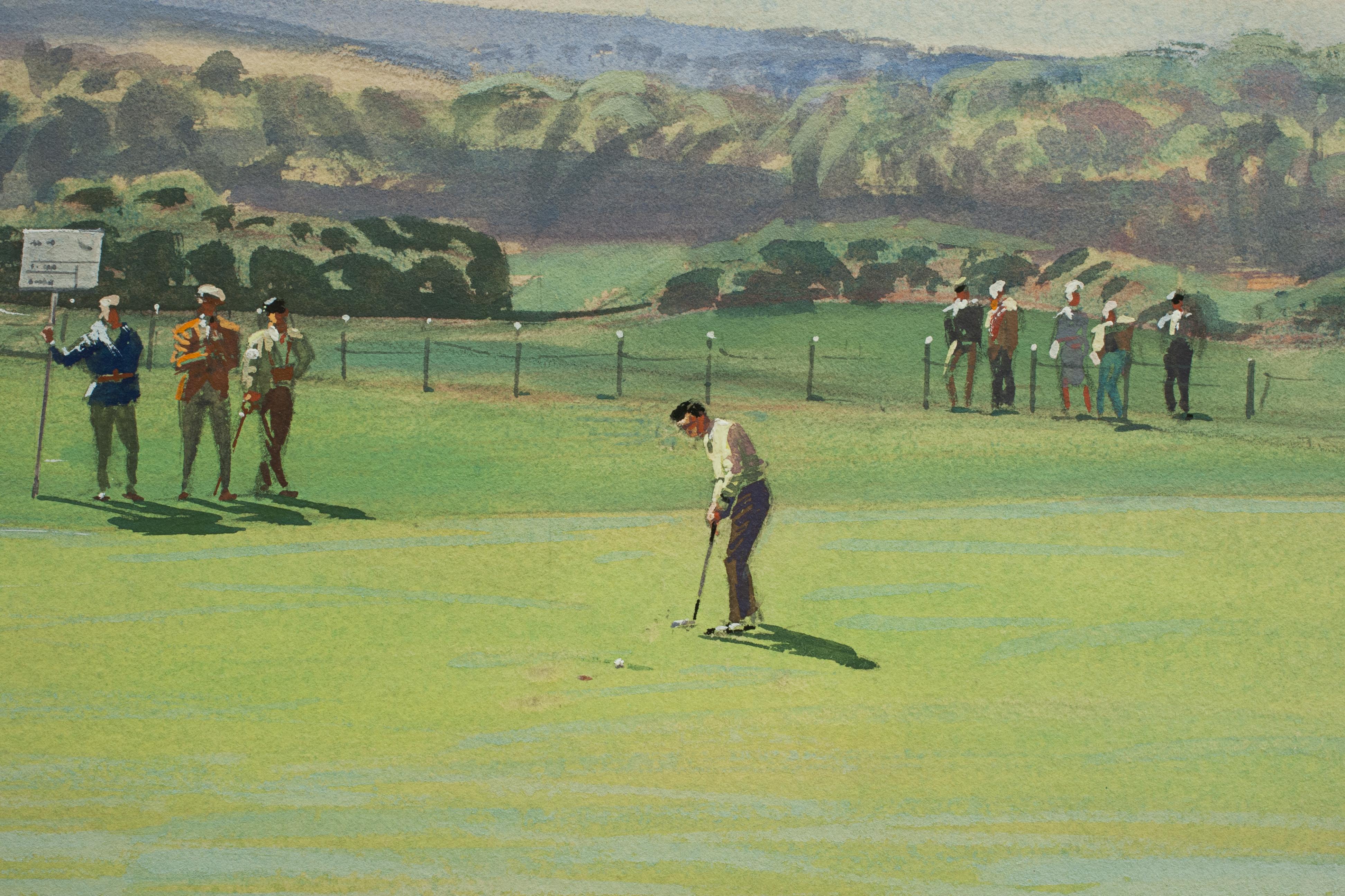 Sporting Art St Andrews Golf Painting by Arthur Weaver, Watercolor Painting