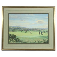 Used St Andrews Golf Painting by Arthur Weaver, Watercolor Painting