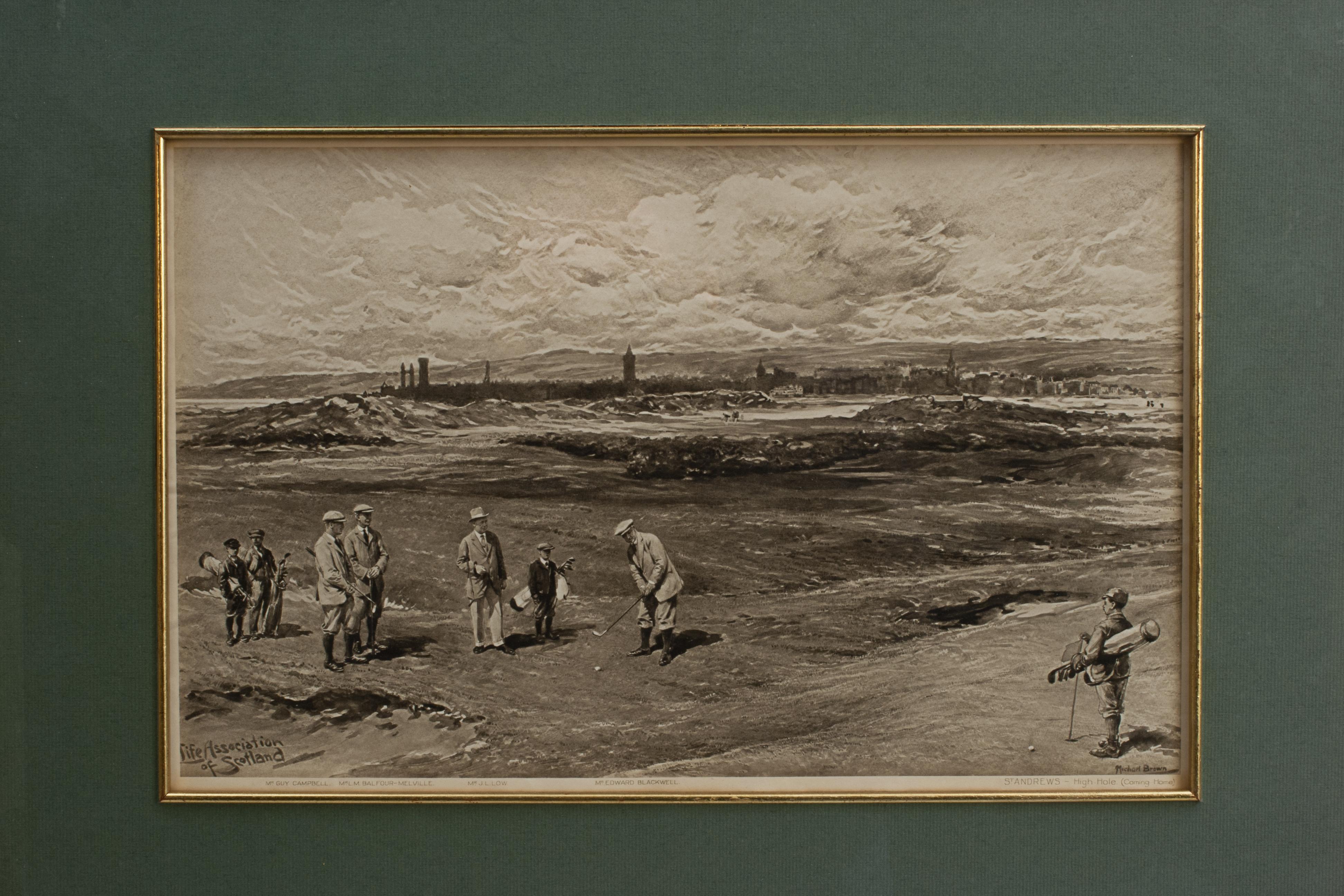 Britannique Andrews, Life Association Print By Michael Brown Golf Print en vente