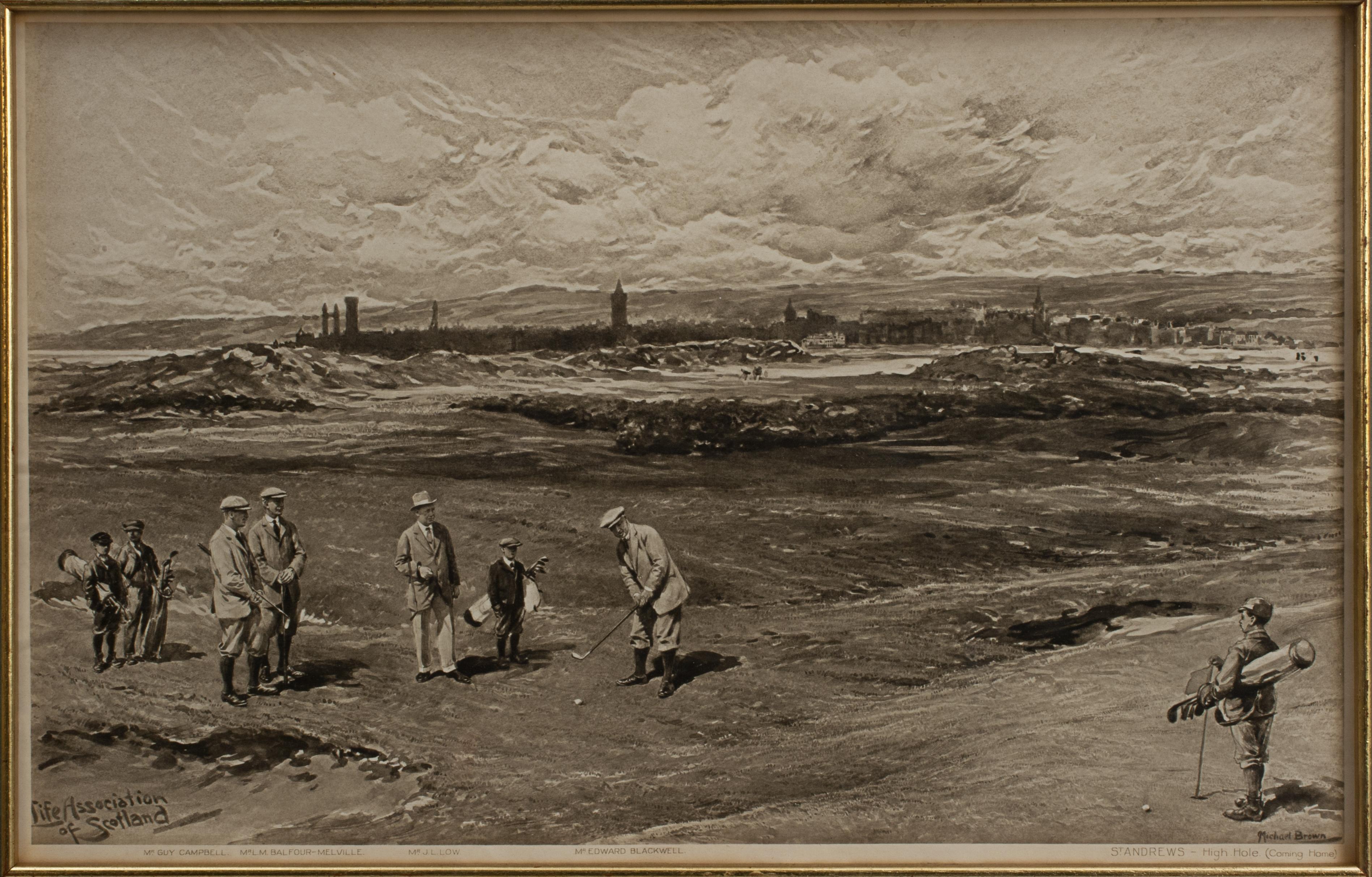 Andrews, Life Association Print By Michael Brown Golf Print Bon état - En vente à Oxfordshire, GB