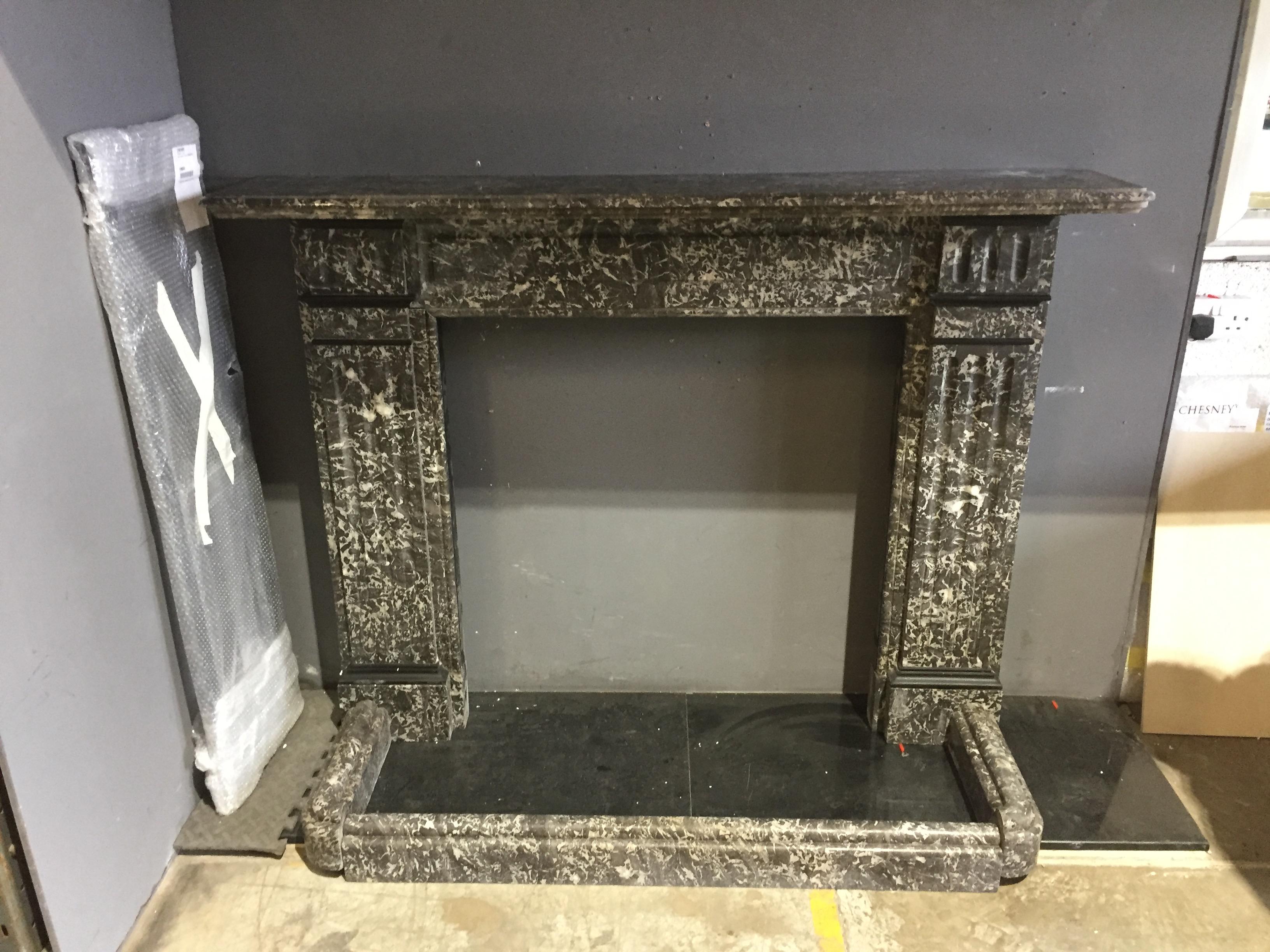 English St. Anne's Noire Marble Mantel, 'VIC-Q85' For Sale