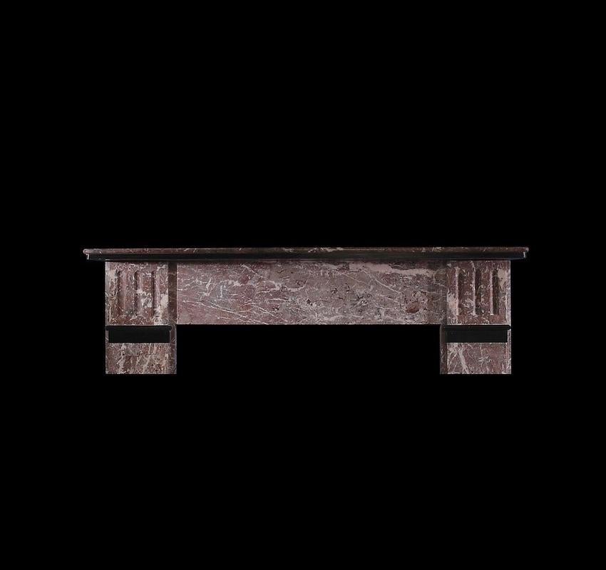 St. Anne's Rouge Marble Mantel 'VIC-Y80' In Good Condition For Sale In New York, NY