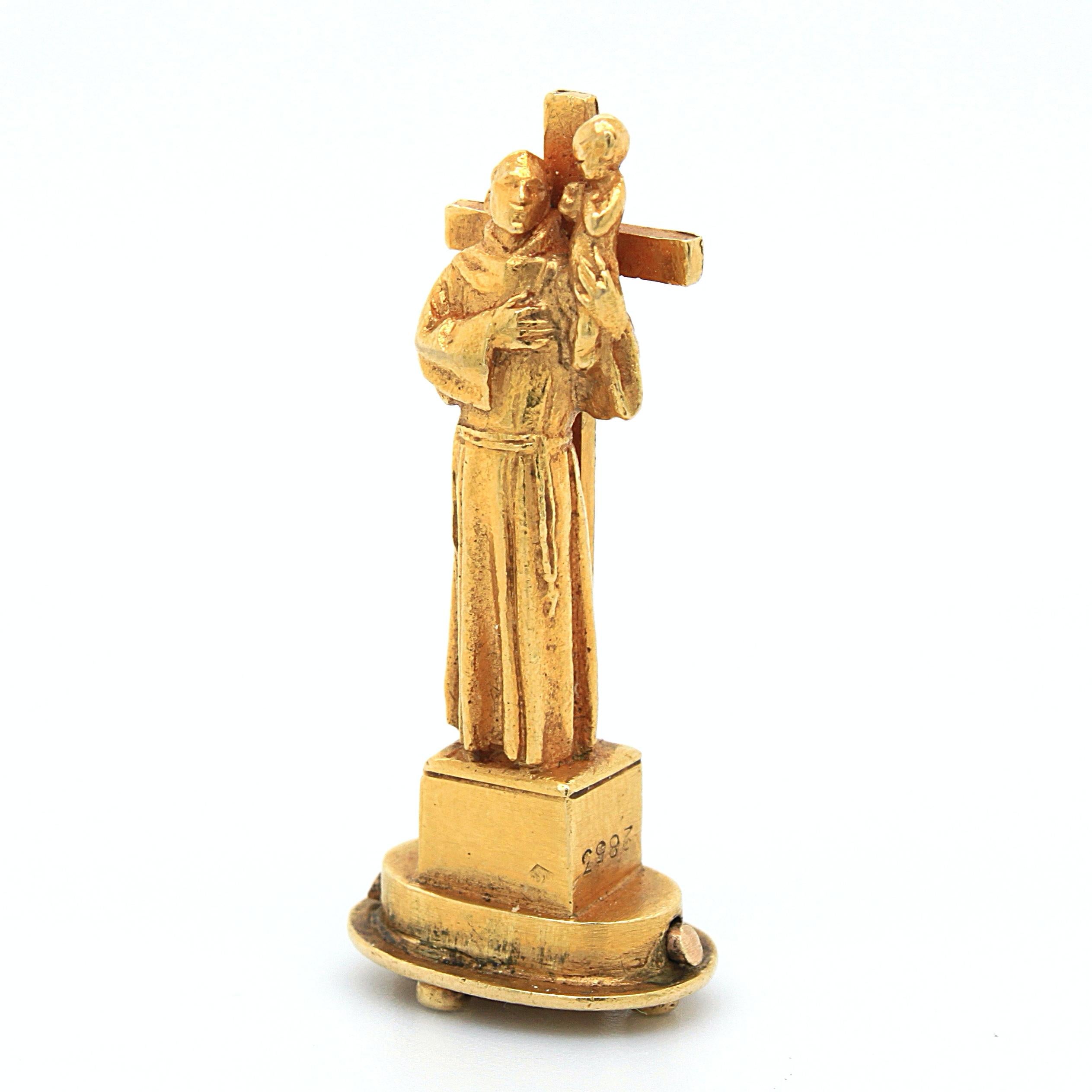 Round Cut St Antonio and Child Pendant, by Jean Dampt, Retailed by Cartier, 19th Century