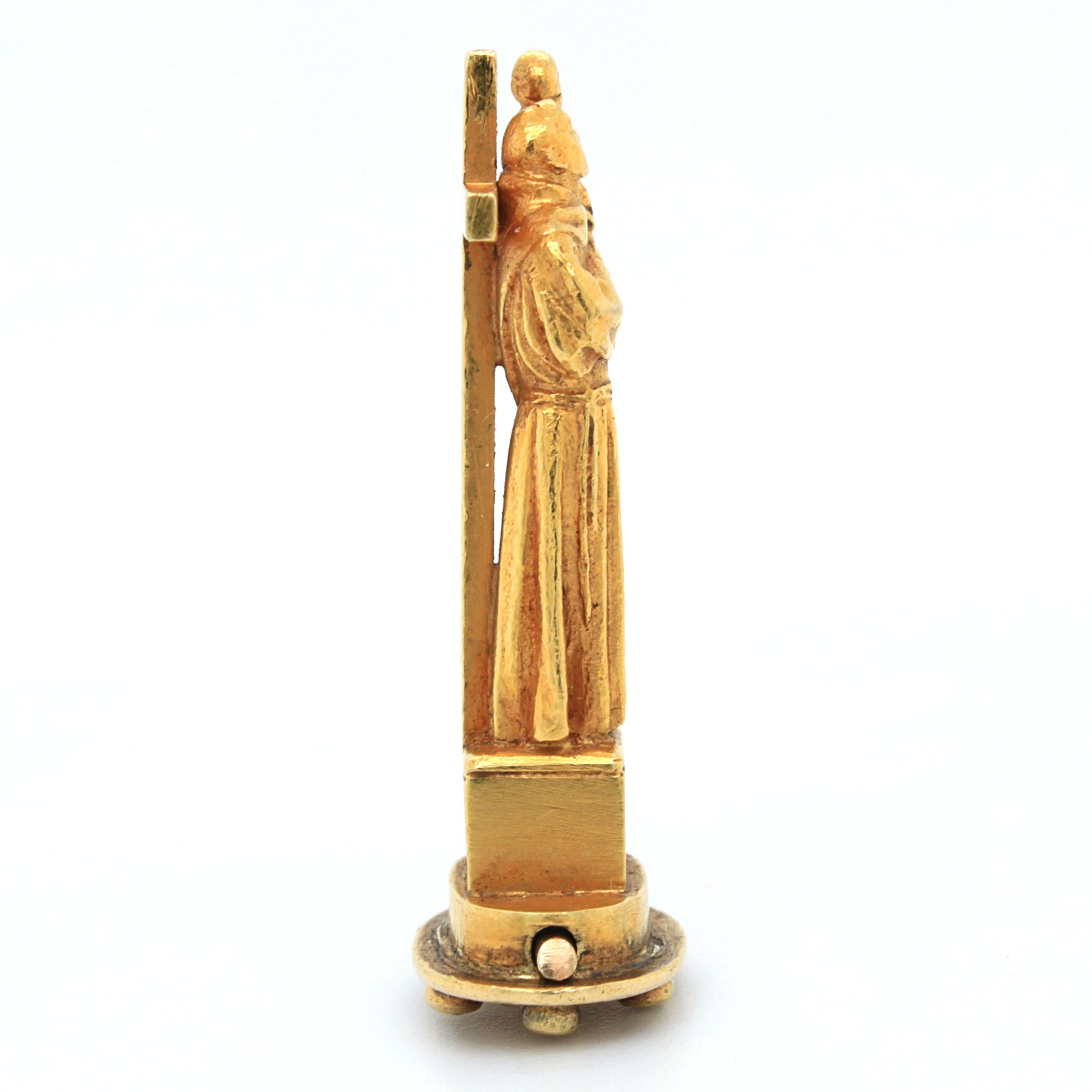 St Antonio and Child Pendant, by Jean Dampt, Retailed by Cartier, 19th Century In Good Condition In Idar-Oberstein, DE