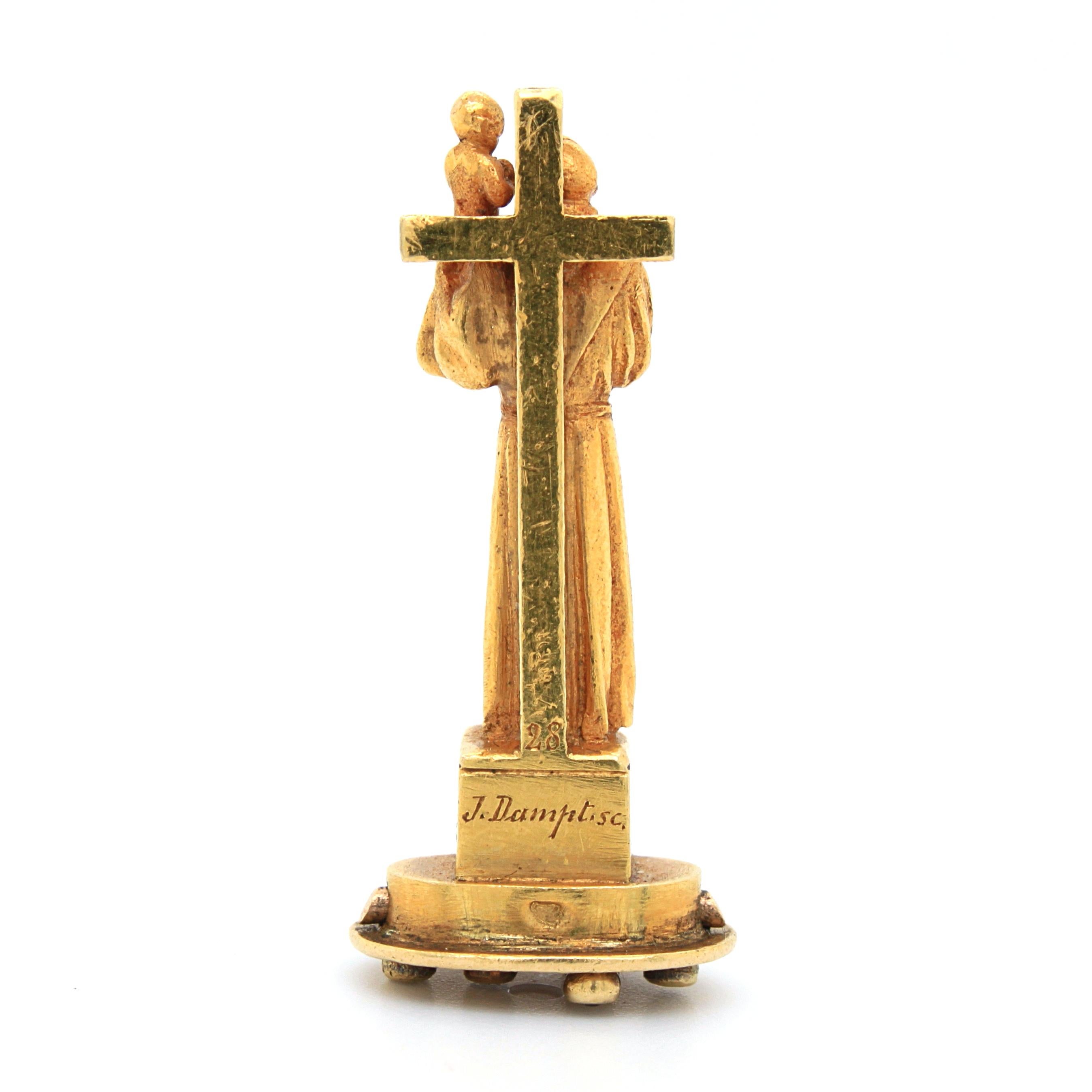 St Antonio and Child Pendant, by Jean Dampt, Retailed by Cartier, 19th Century 1