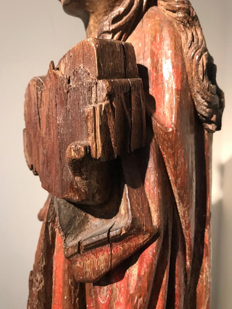 Wood St. Barbara Sculpture, the Netherlands, 1480s For Sale