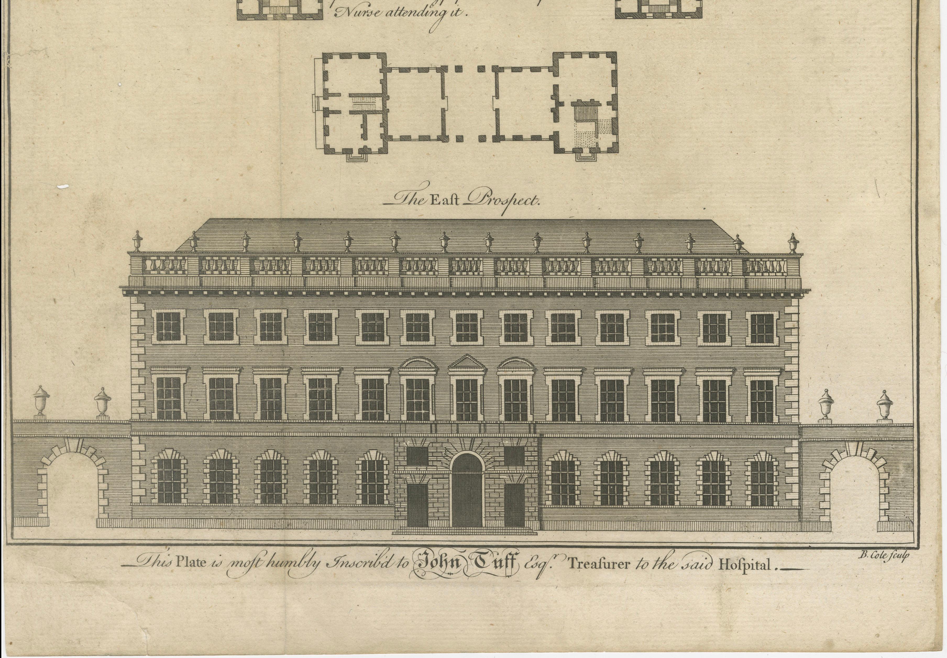 St Bartholomew’s Hospital London, Plans & Elevations, Cole, c.1755