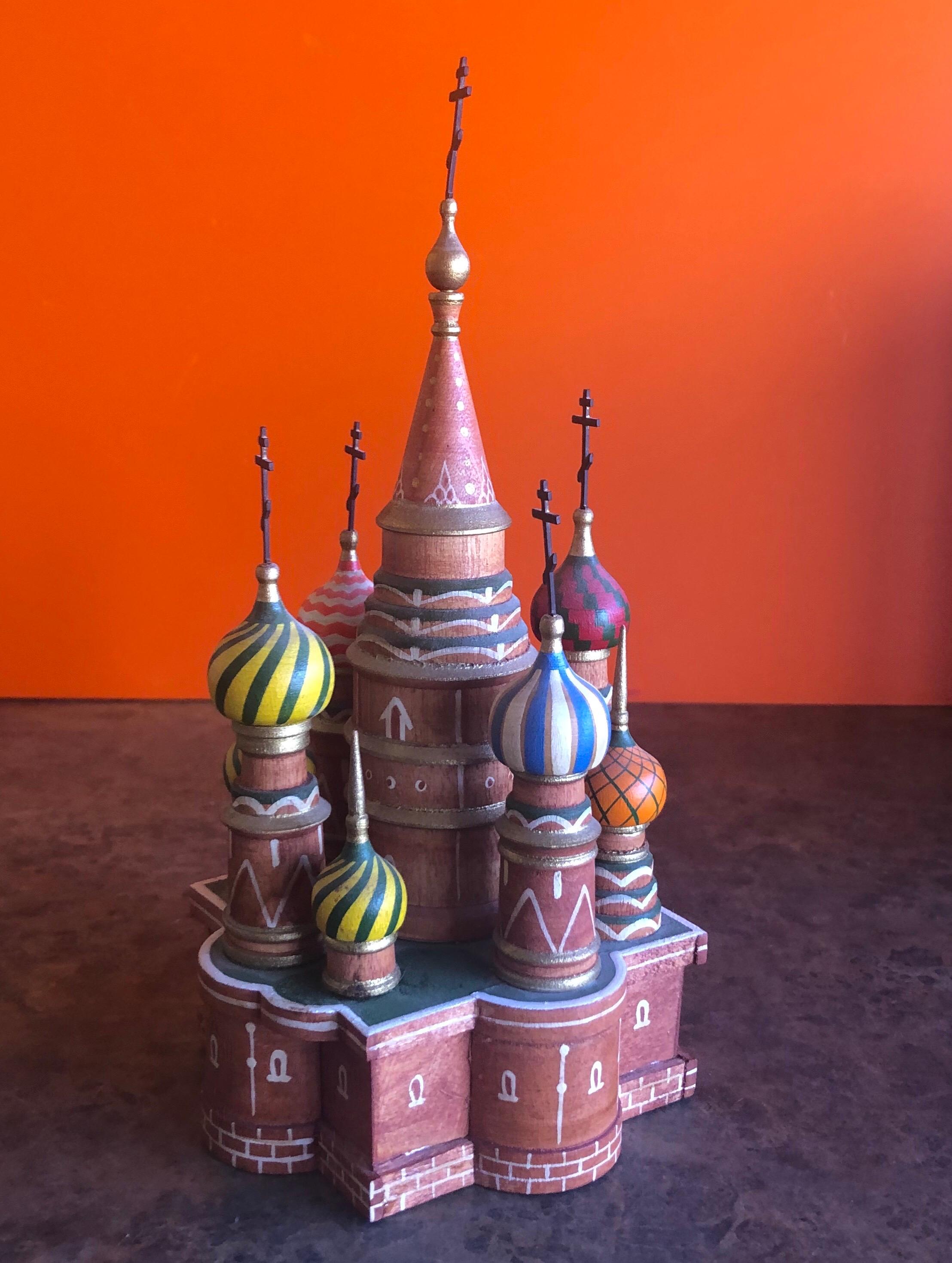 Stunning desktop model of the iconic St Basil's Cathedral in Moscow, Russia. The sculpture is 8.75