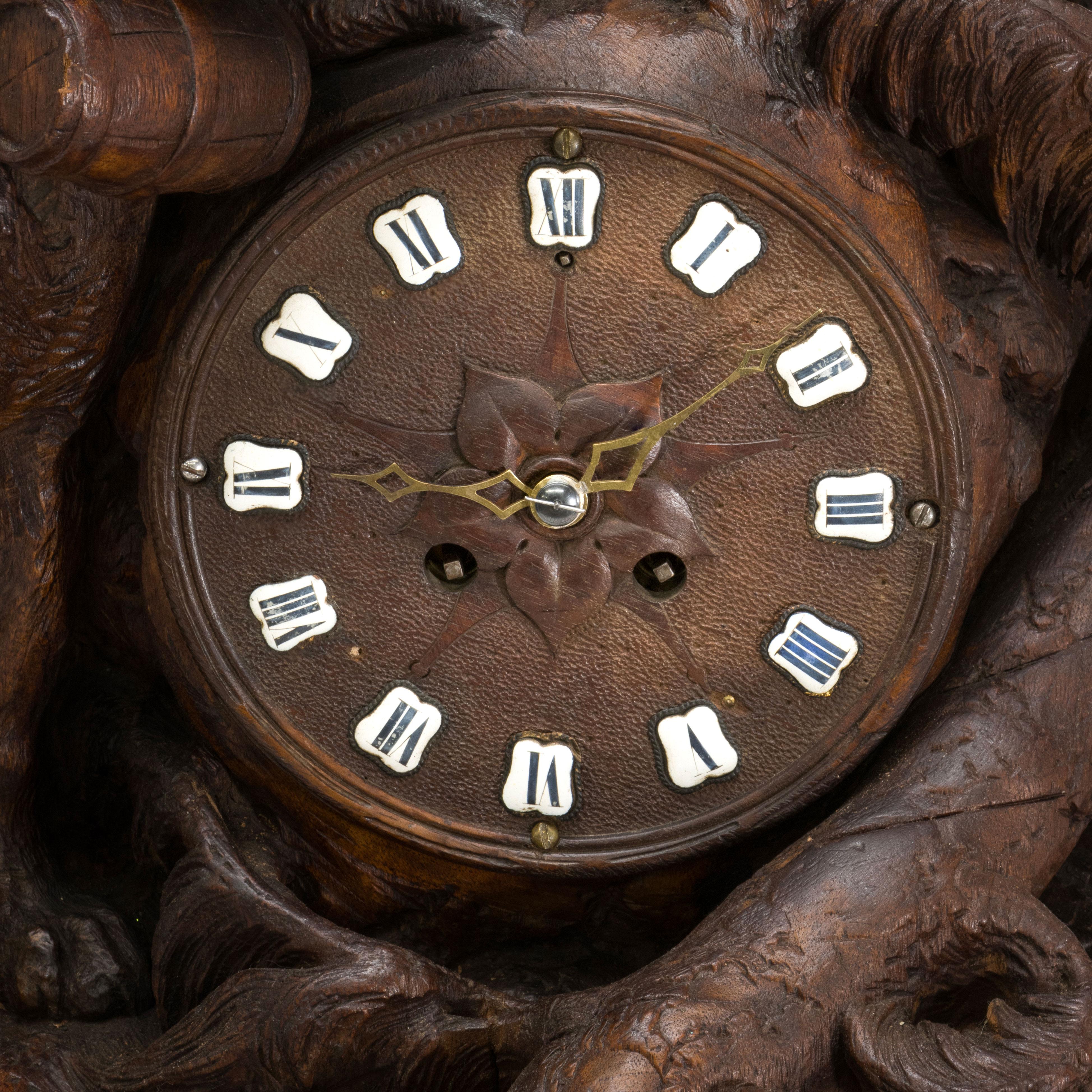 St. Bernard Black Forest Mantle Clock For Sale 3