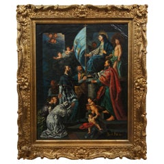 San Buenaventura recibiendo el Estandarte de la Virgen Después de Francesco Solimena 38".