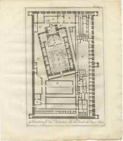 Monasterio de Santa Catalina en el Monte Sinaí - Grabados en planta y alzado c.1776