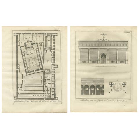 St. Catherine’s Monastery at Mount Sinai – Plan and Elevation Engravings c.1776