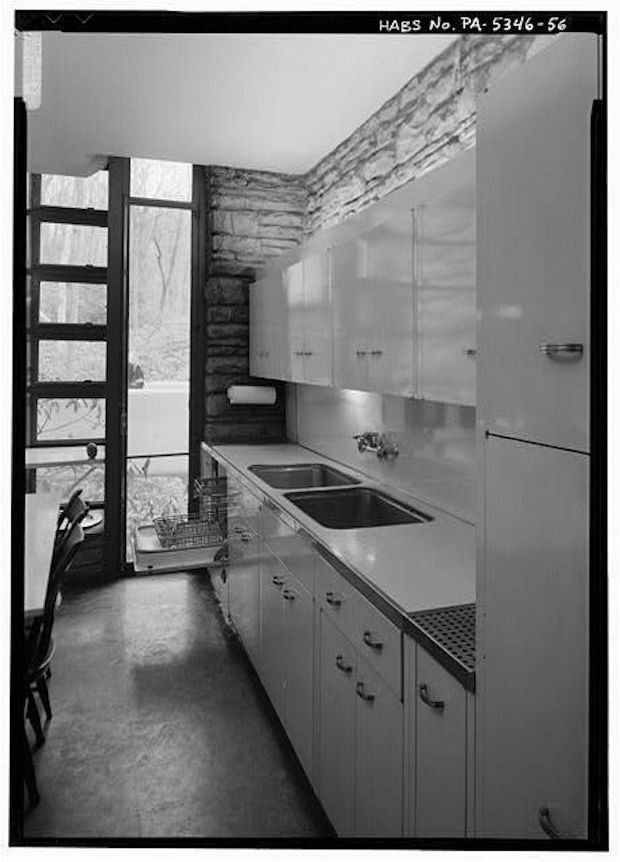 Powder-Coated St. Charles Mid-Century Modern Steel Kitchen Cabinet, Drawer, Original, 1940s
