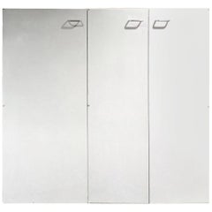 Used St. Charles Mid-Century Modern Steel Wall-Mount Gray Cabinets, Original, Pair