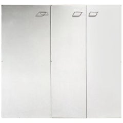 St. Charles Mid-Century Modern Steel Wall-Mount Gray Cabinets, Original, Pair