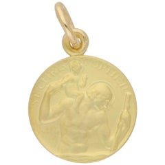 St. Christopher Pendant / Charm in 9 Karat Yellow Gold