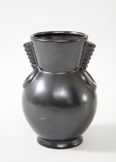 St. Clement, B. Leyalle, Matte Back Vase, France, c. 1930-40's, Signed & No.