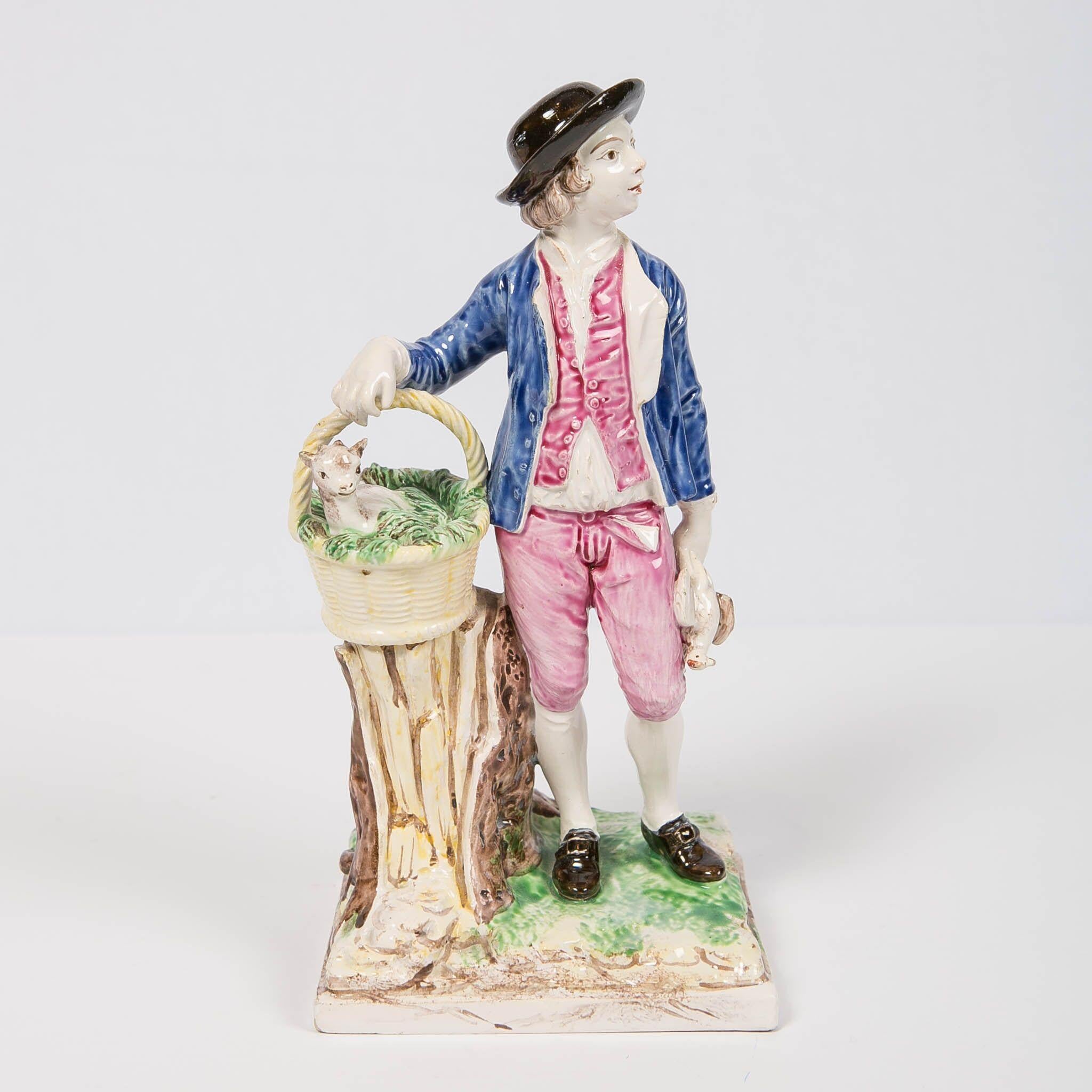 French St. Clément Figure of a Young Man Going to Market France, circa 1775