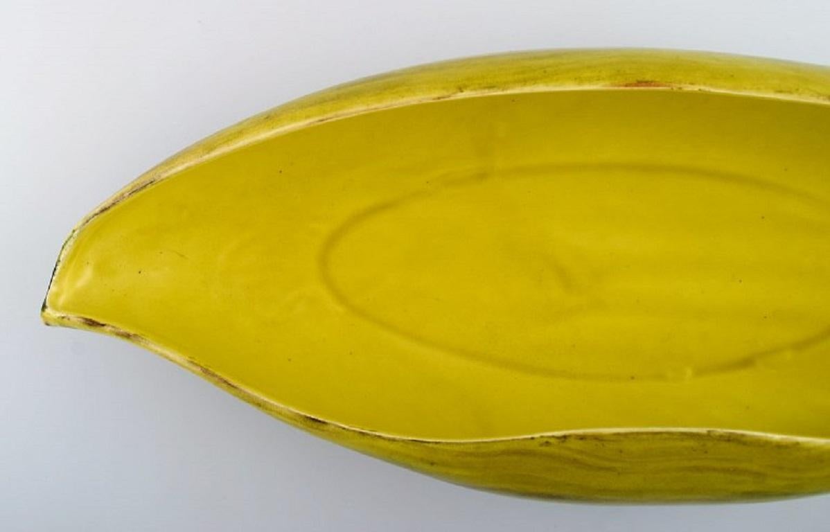 Glazed St. Clement, France, Colossal Organically Shaped Bowl, Mid-20th C For Sale