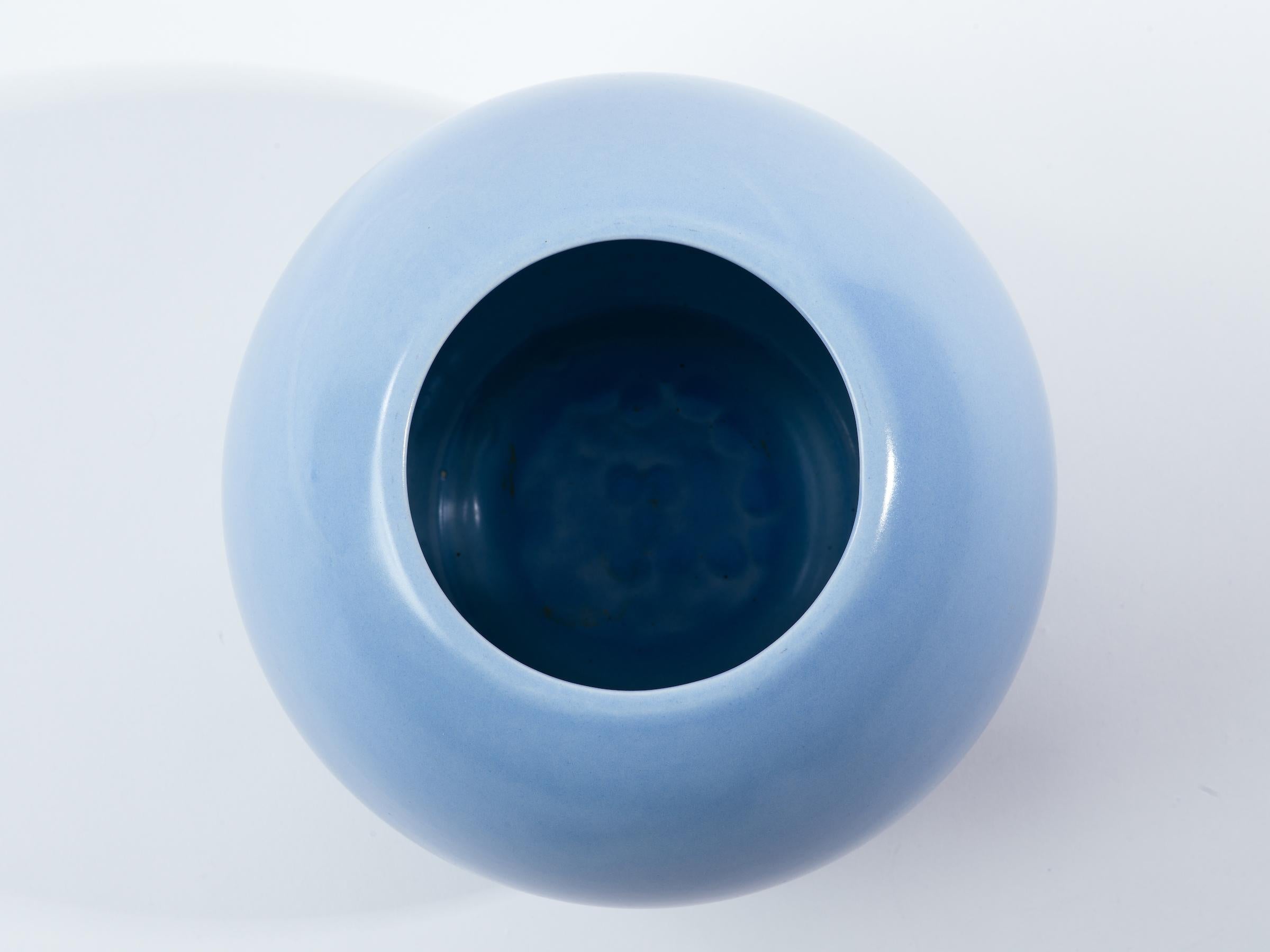 St. Clement Französisch Art Deco Keramikkugel Vase (Glasiert)