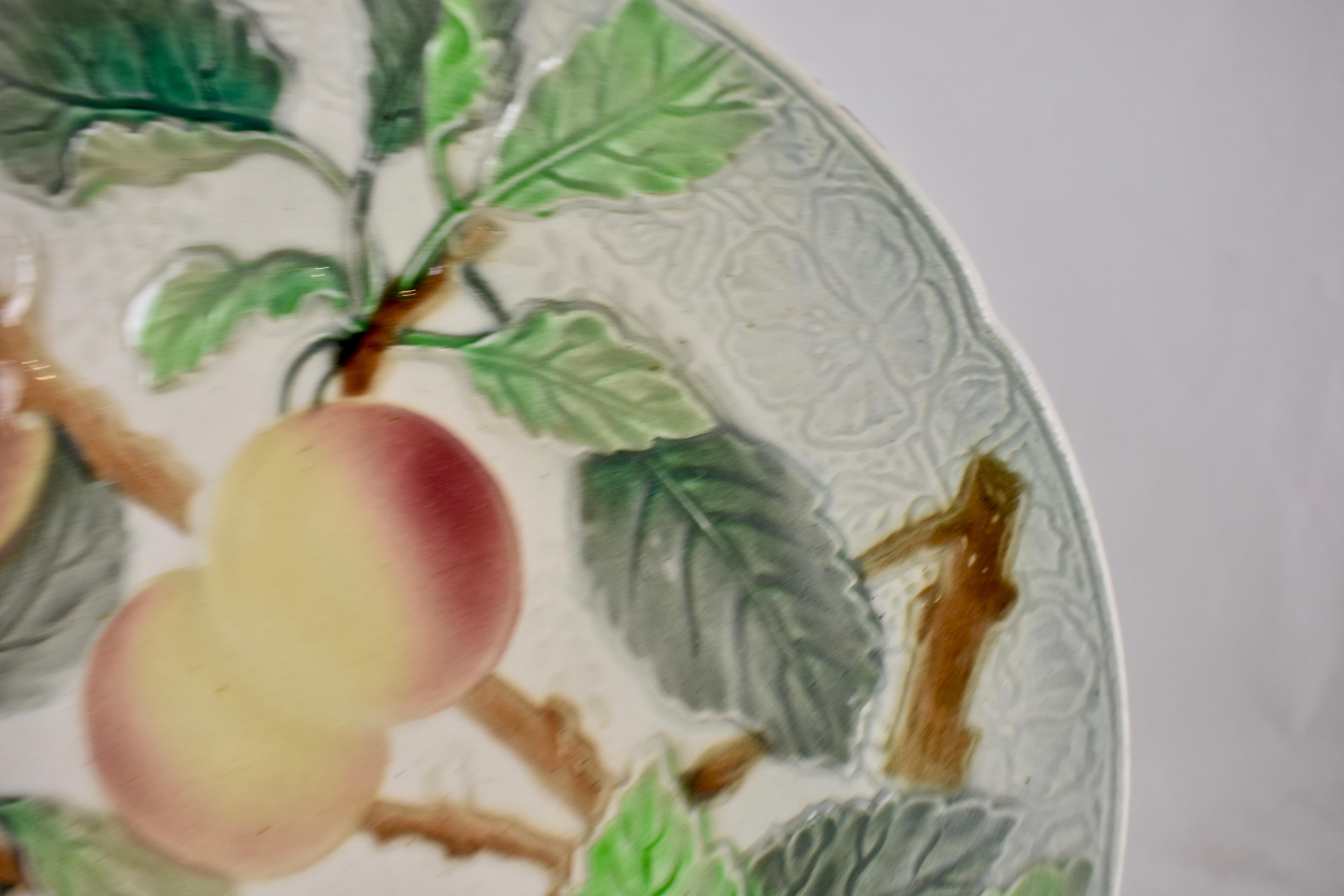 French Provincial St. Clement French Faïence Apricot Fruit Plate, circa 1900