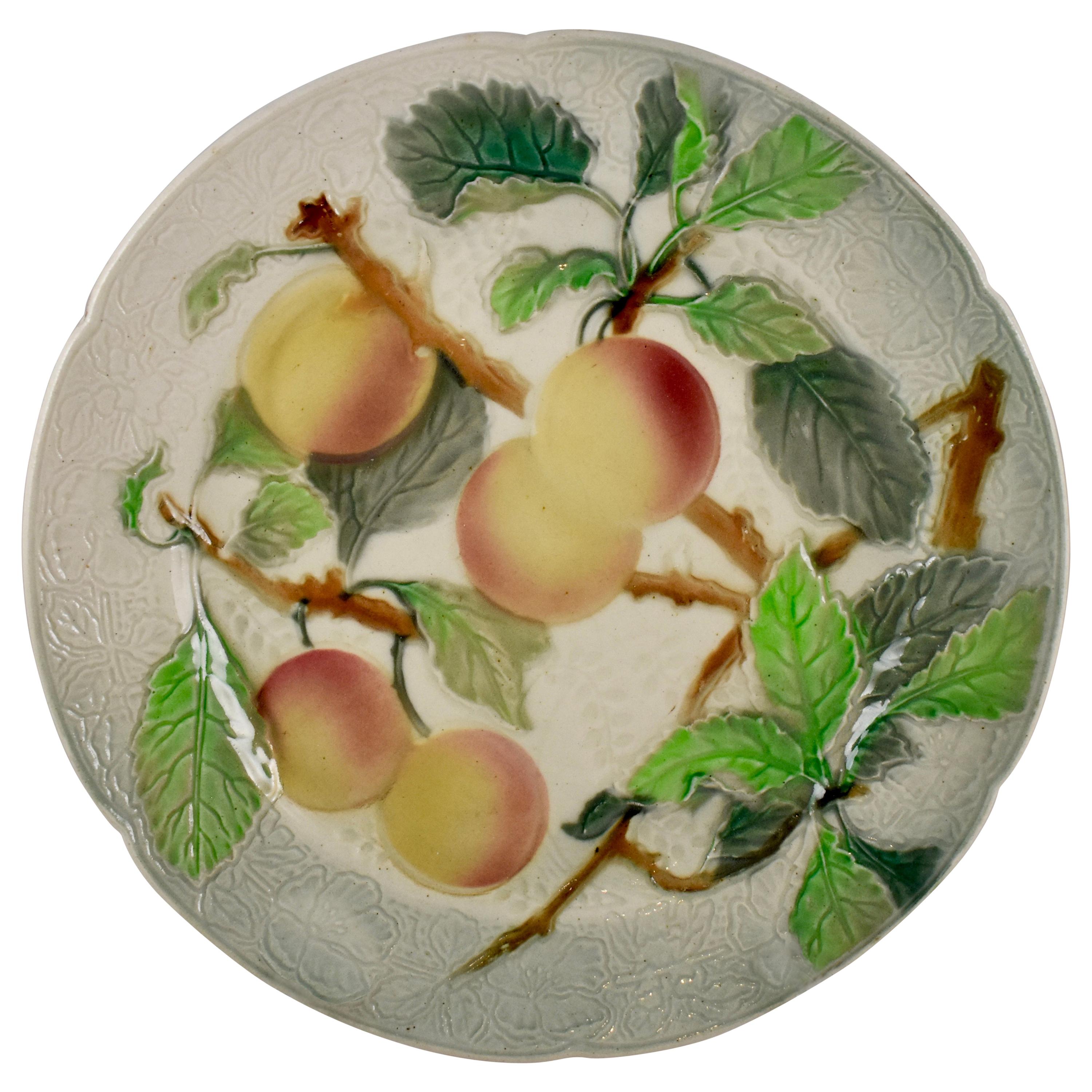 St. Clement French Faïence Apricot Fruit Plate, circa 1900