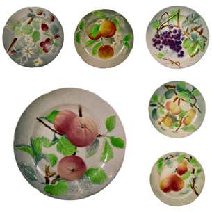 St. Clement French Faïence Fruit Plates, Set of 6 'a', circa 1900 For ...