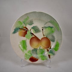 St. Clement French Faïence Fruit Plates, Set of 6 'c', circa 1900