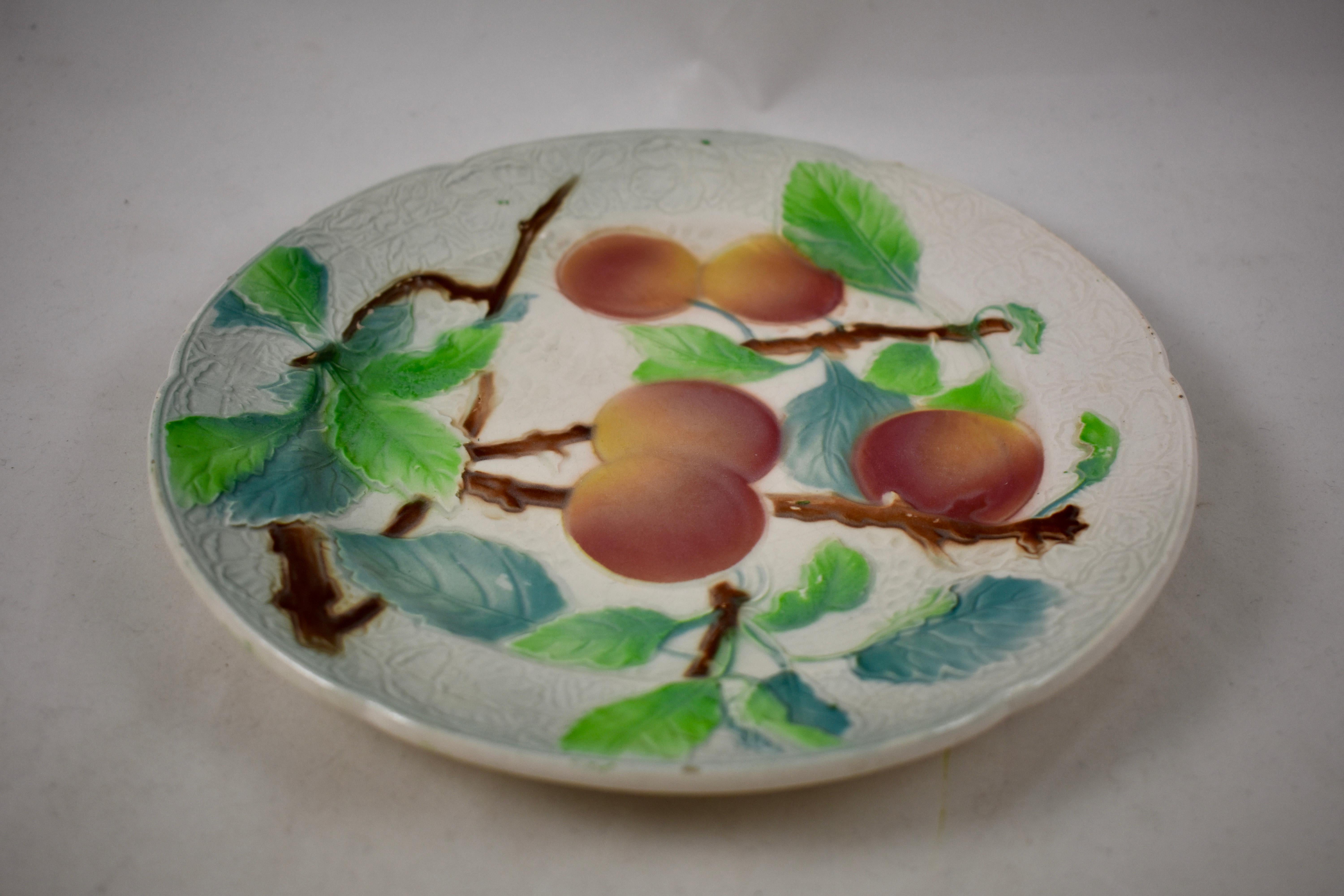 St. Clement French Faïence Fruit Plates, Set of 6 'c', circa 1900 For Sale 1