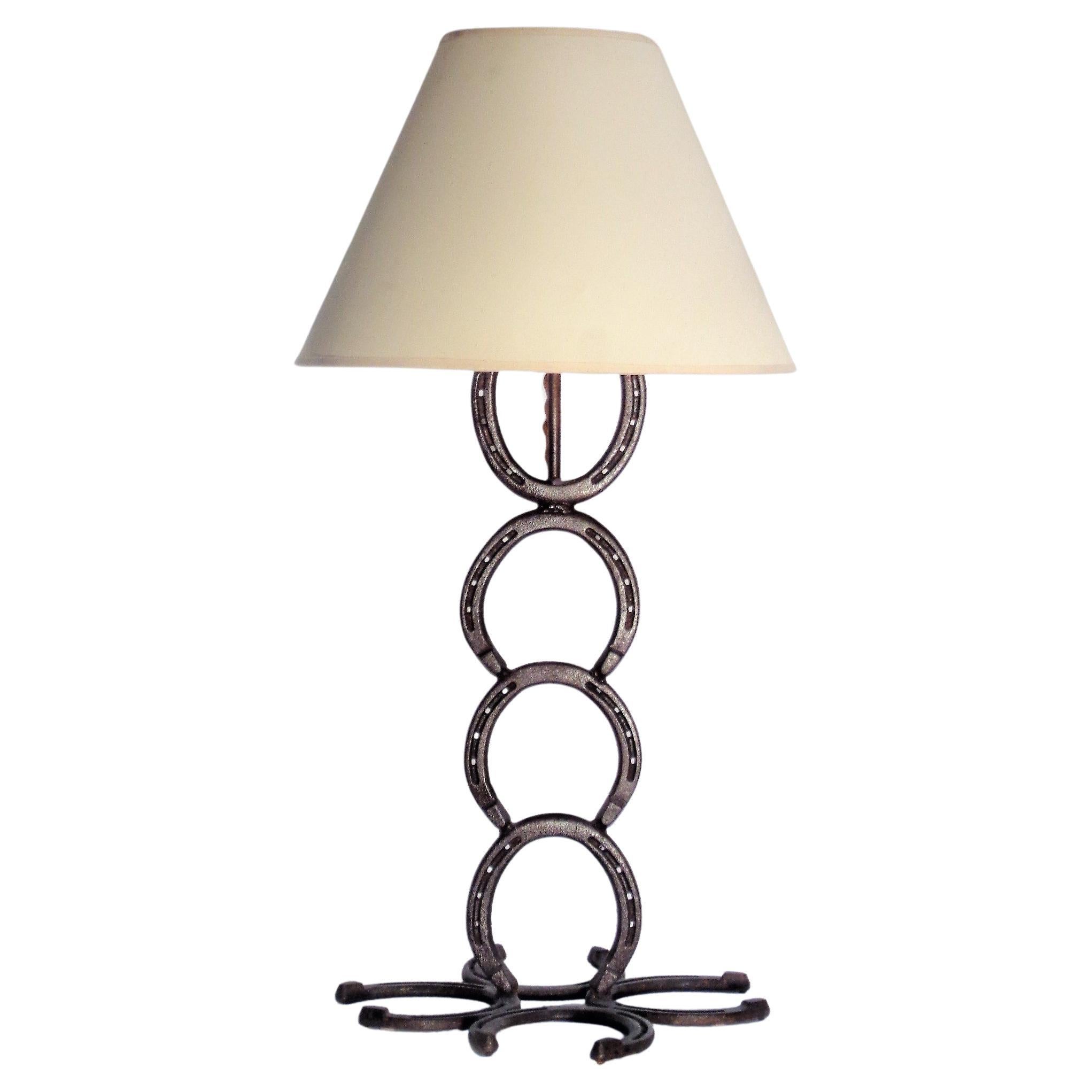  Iron Horseshoe Table Lamp For Sale