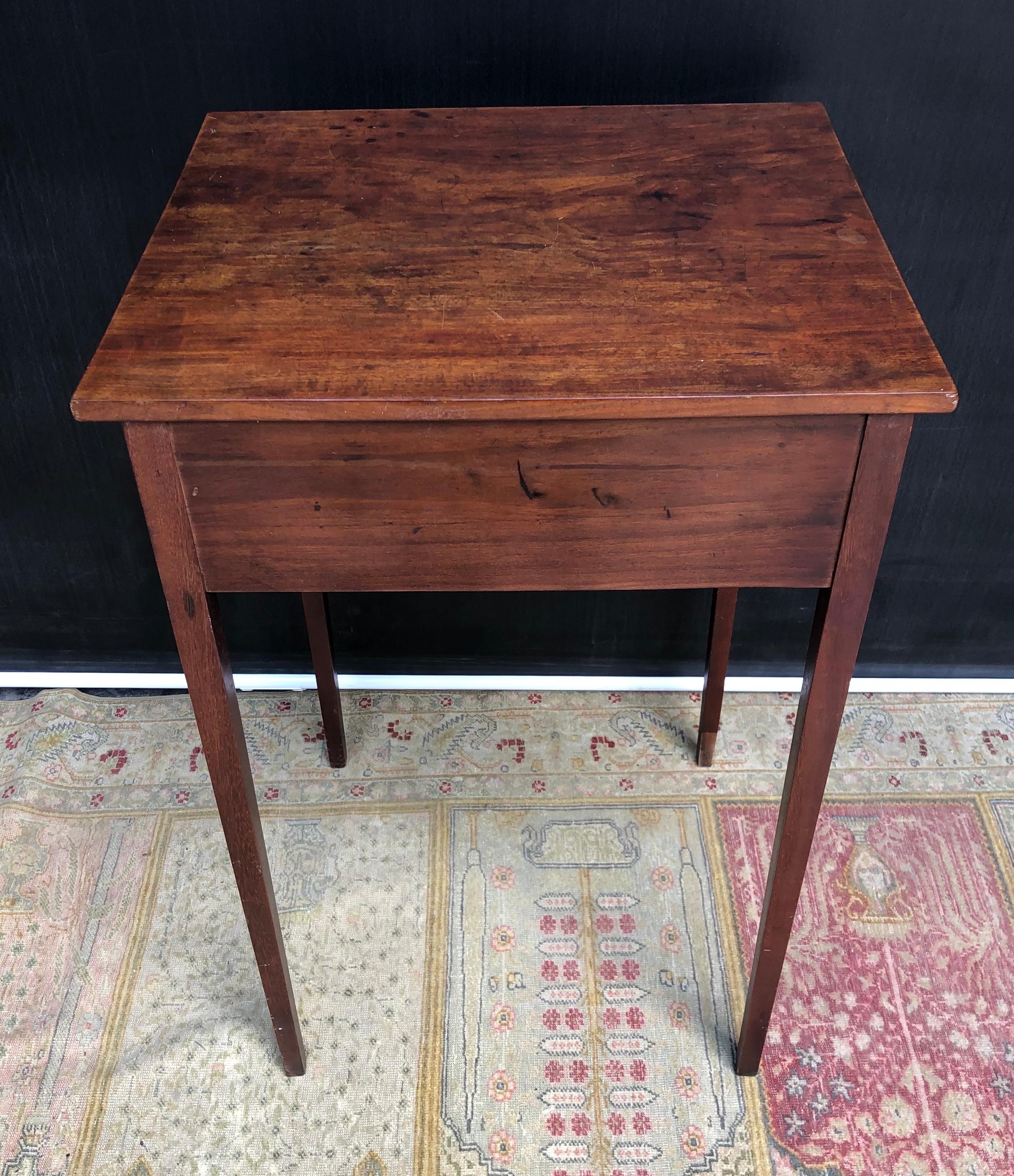 St. Croix Mahogany Directoire One Drawer Stand, Stamped By Maker circa 1790-1800 For Sale 4