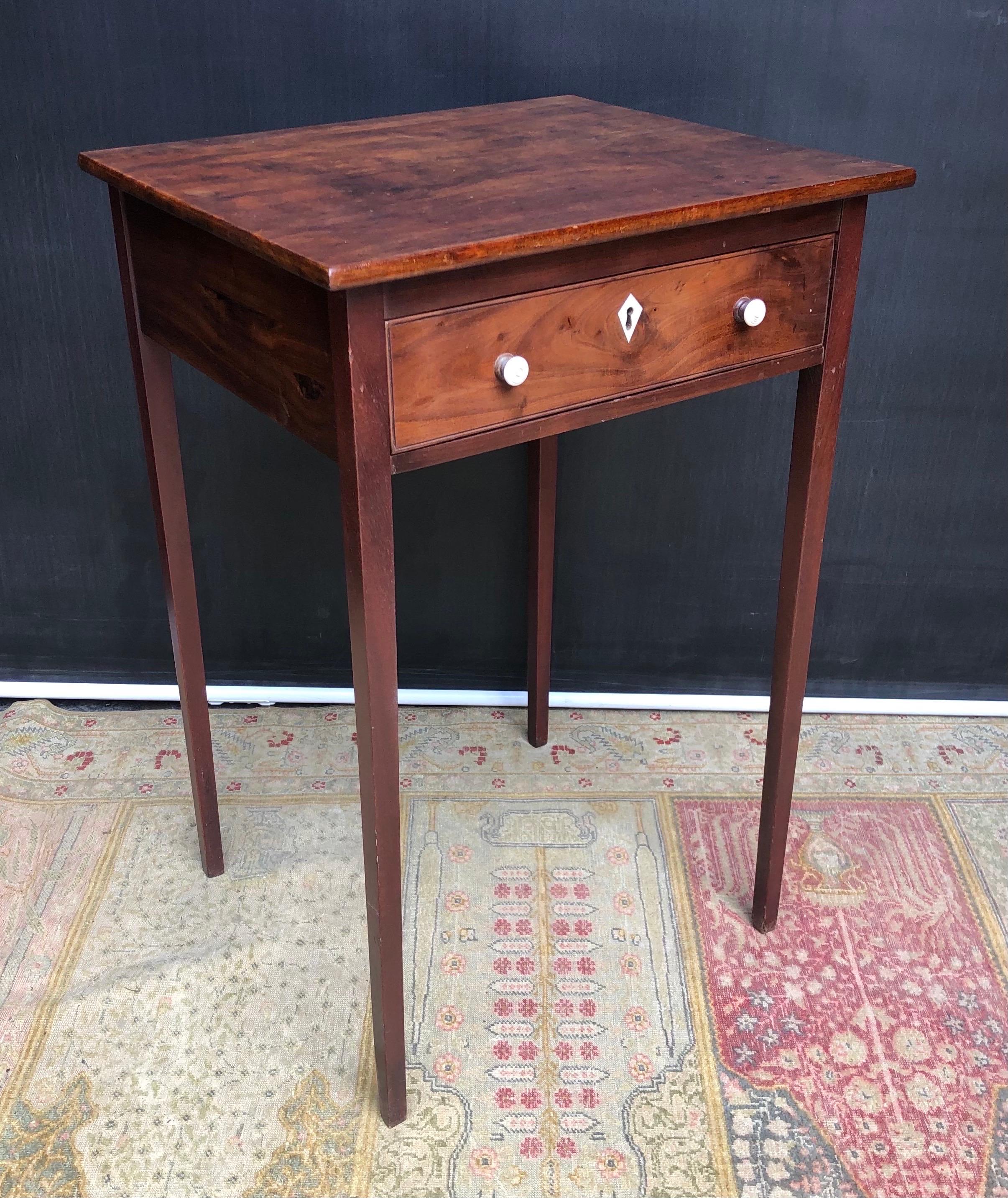 St. Croix Mahogany Directoire One Drawer Stand, Stamped By Maker circa 1790-1800 For Sale 6