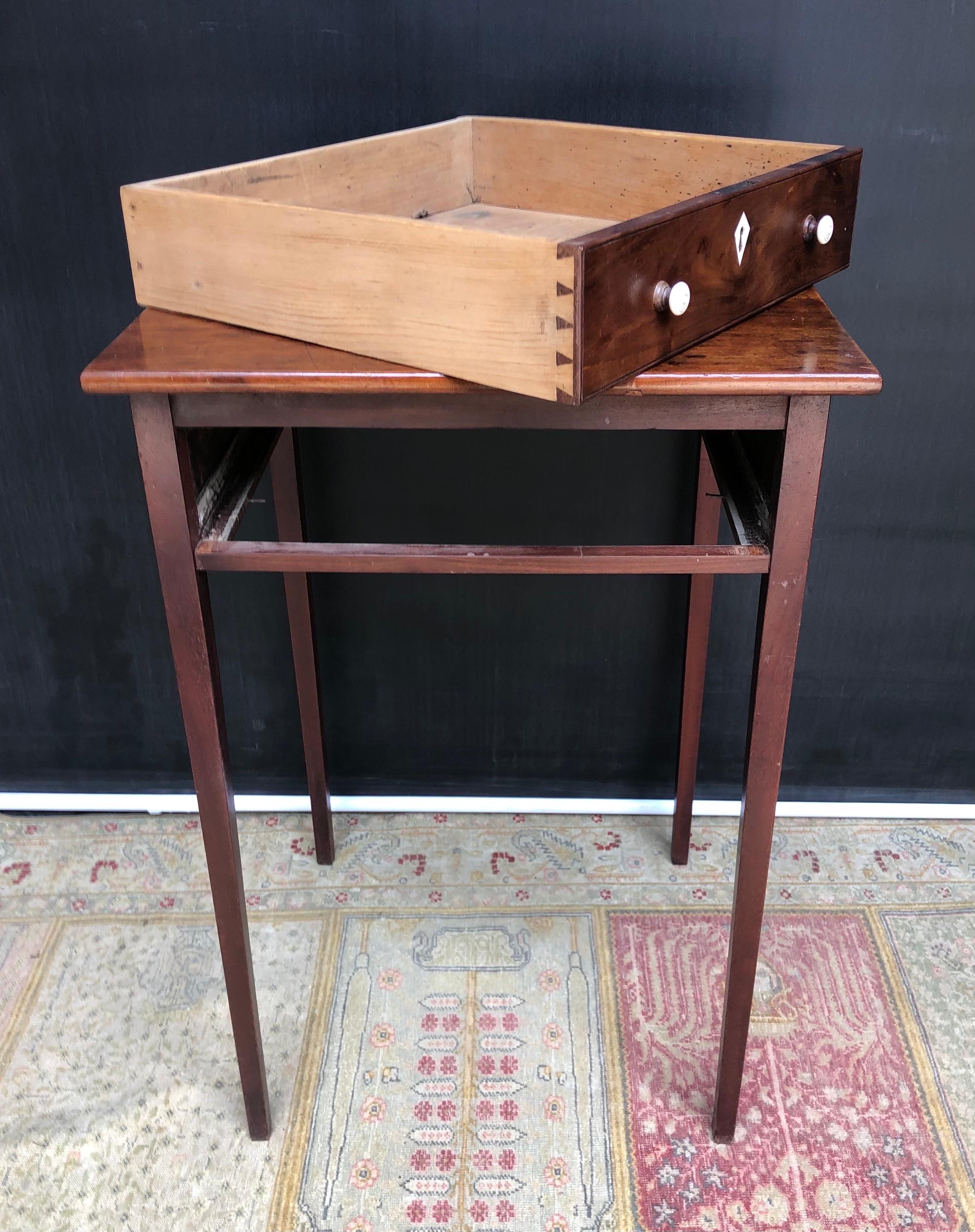 St. Croix Mahogany Directoire One Drawer Stand, Stamped By Maker circa 1790-1800 For Sale 2