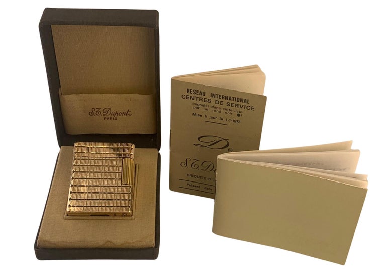 st dupont cigarettes St DuPont 18ct Gold Plated Ligne 1 Small Cigarette Lighter Boxed and  Serviced For Sale at 1stDibs