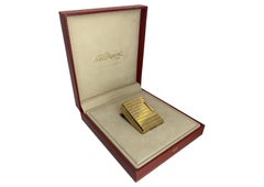St DuPont 18ct Gold Plated Ligne 1 Small Cigarette Lighter Boxed & Serviced