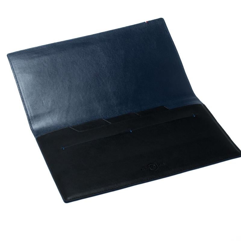 S.T. Dupont Black/Blue Leather Line D Slim Organizer 2