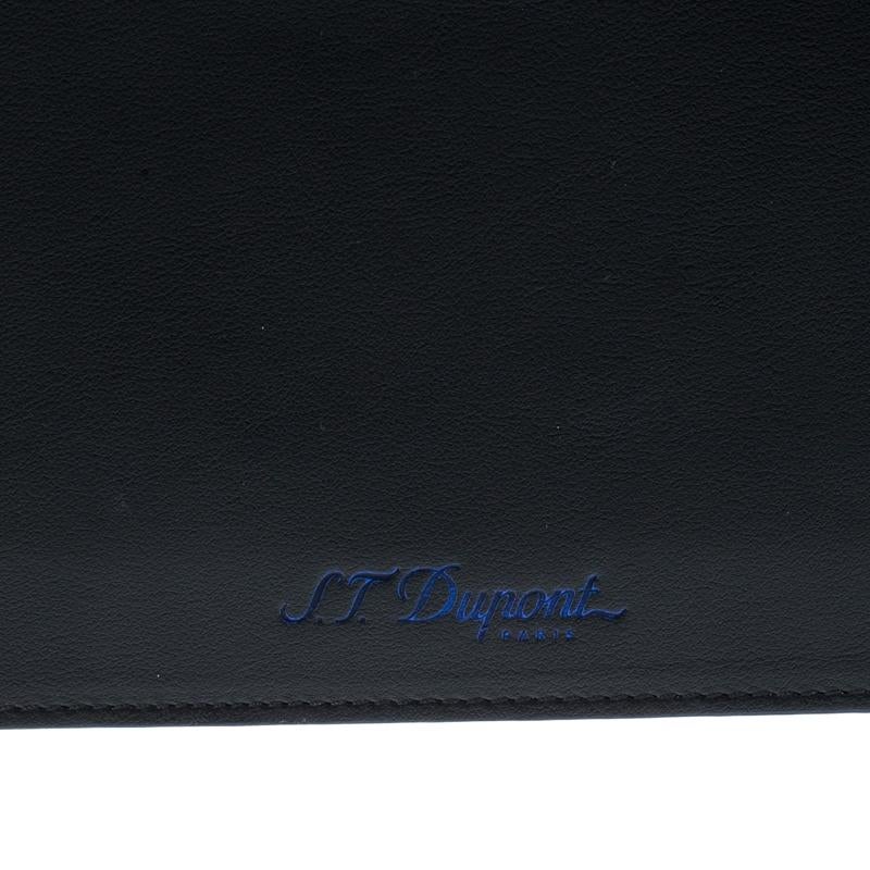 S.T. Dupont Black/Blue Leather Line D Slim Organizer 5