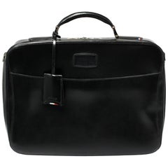S.T. Dupont Black Leather Document Briefcase